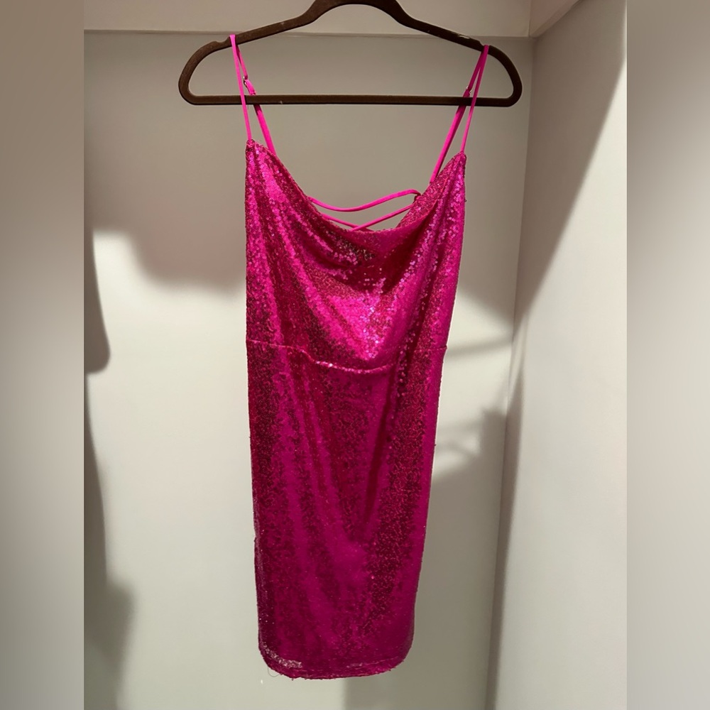 Brand New with Tag Birch & Stone Hot Pink Sequin Dress Size XL